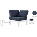 Meridian Nizuc Navy Water Resistant Fabric Outdoor Patio Aluminum Corner Chair IMAGE 8