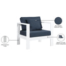 Meridian Nizuc Navy Water Resistant Fabric Outdoor Patio Aluminum Arm Chair IMAGE 9