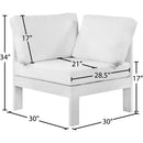 Meridian Nizuc White Water Resistant Fabric Outdoor Patio Aluminum Corner Chair IMAGE 7