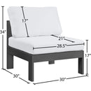 Meridian Nizuc White Water Resistant Fabric Outdoor Patio Aluminum Armless Chair IMAGE 8