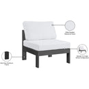 Meridian Nizuc White Water Resistant Fabric Outdoor Patio Aluminum Armless Chair IMAGE 9