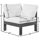 Meridian Nizuc White Water Resistant Fabric Outdoor Patio Aluminum Corner Chair IMAGE 7