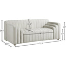 Meridian Naya Cream Velvet Loveseat IMAGE 9