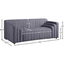 Meridian Naya Grey Velvet Loveseat IMAGE 9
