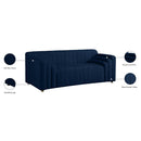 Meridian Naya Navy Velvet Loveseat IMAGE 10
