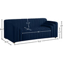 Meridian Naya Navy Velvet Loveseat IMAGE 9