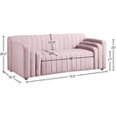 Meridian Naya Pink Velvet Loveseat IMAGE 9