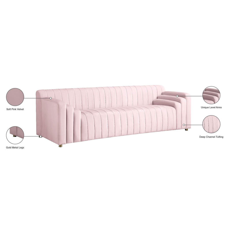 Meridian Naya Pink Velvet Sofa IMAGE 10