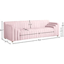 Meridian Naya Pink Velvet Sofa IMAGE 9