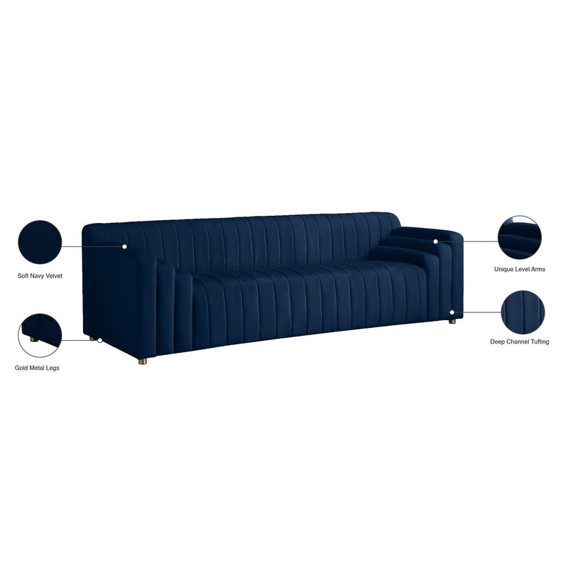 Meridian Naya Navy Velvet Sofa IMAGE 10