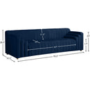 Meridian Naya Navy Velvet Sofa IMAGE 9