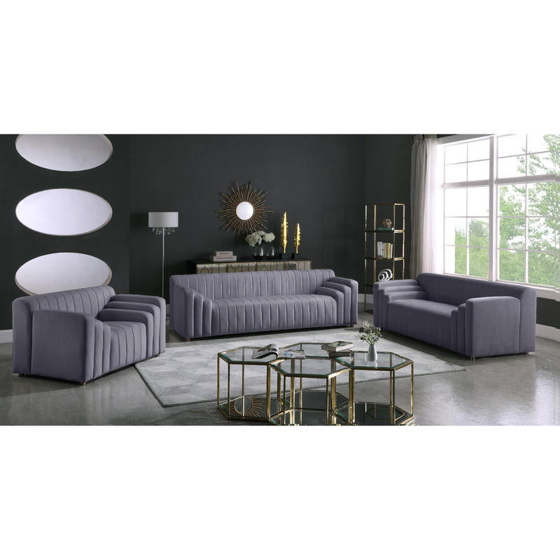 Meridian Naya Grey Velvet Sofa IMAGE 8
