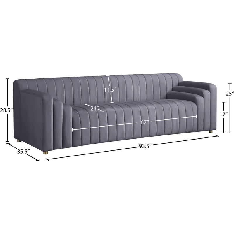 Meridian Naya Grey Velvet Sofa IMAGE 9