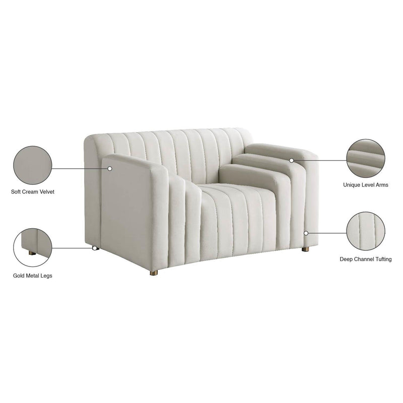 Meridian Naya Cream Velvet Chair IMAGE 10