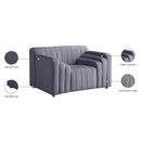 Meridian Naya Grey Velvet Chair IMAGE 10