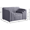 Meridian Naya Grey Velvet Chair IMAGE 9