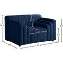Meridian Naya Navy Velvet Chair IMAGE 9