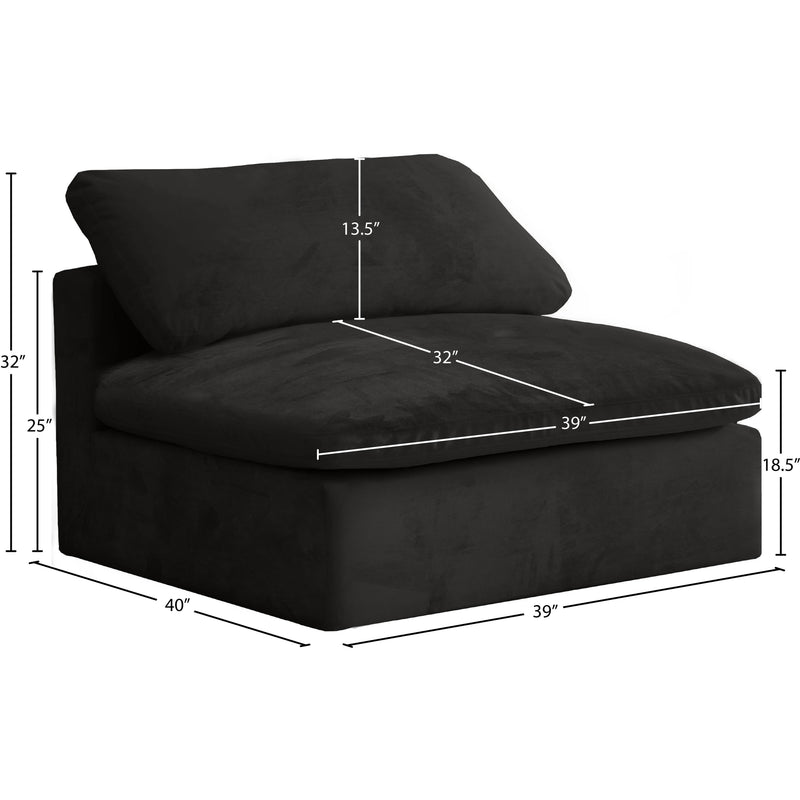Meridian Cozy Black Velvet Chair IMAGE 6
