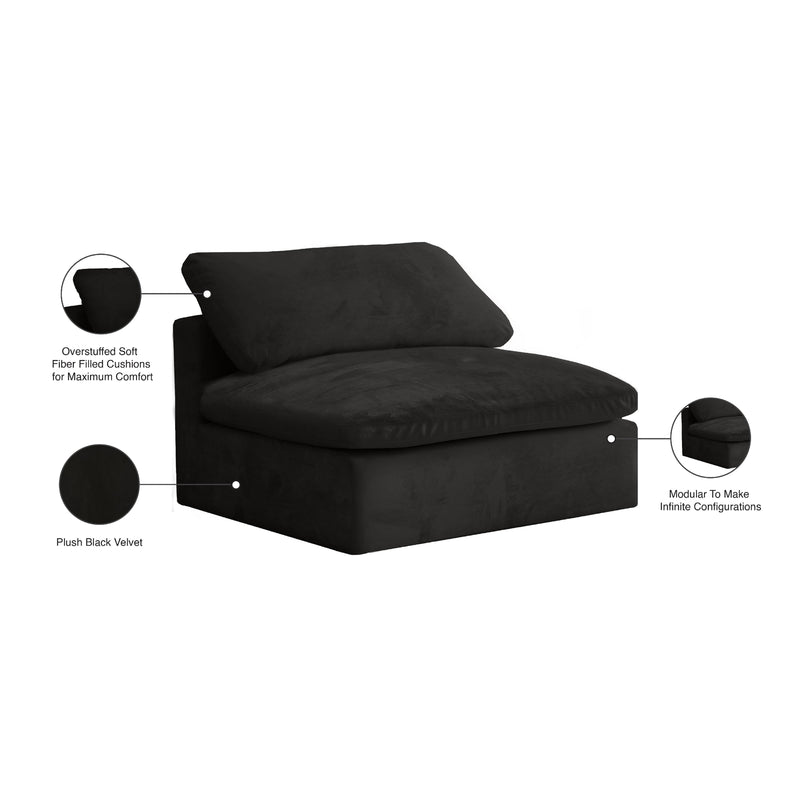 Meridian Cozy Black Velvet Chair IMAGE 7