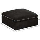 Meridian Cozy Black Velvet Ottoman IMAGE 4