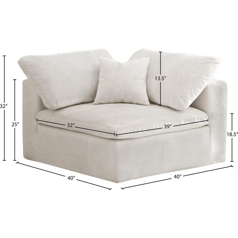 Meridian Cozy Cream Velvet Chair IMAGE 5