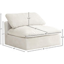 Meridian Cozy Cream Velvet Chair IMAGE 6