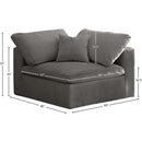 Meridian Cozy Grey Velvet Chair IMAGE 5