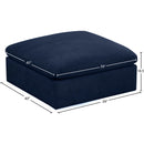 Meridian Cozy Navy Velvet Ottoman IMAGE 4