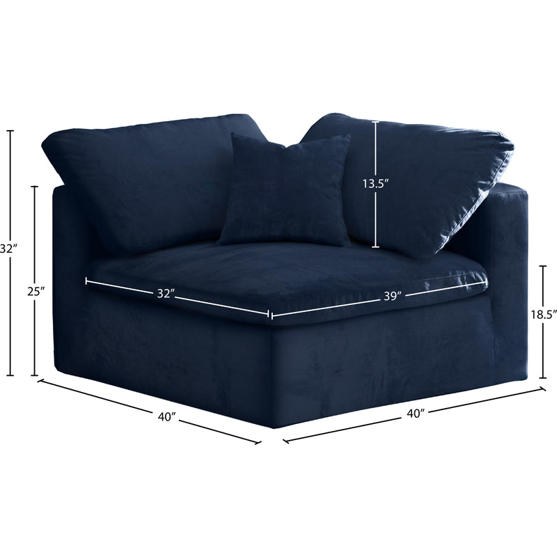 Meridian Cozy Navy Velvet Chair IMAGE 5