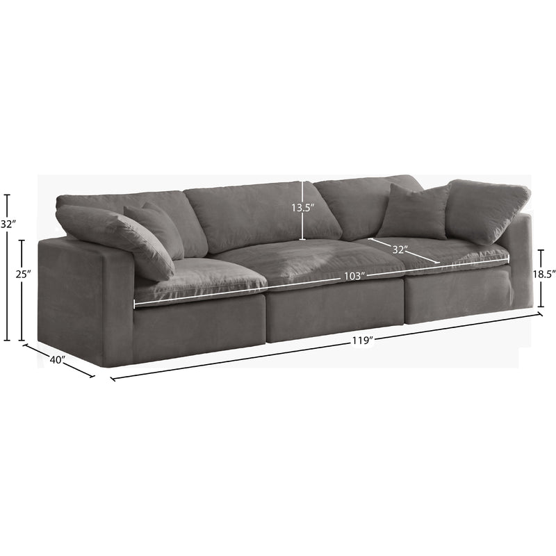 Meridian Cozy Grey Velvet Comfort Modular Sofa IMAGE 8