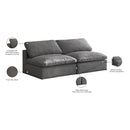 Meridian Cozy Grey Velvet Comfort Modular Armless Sofa IMAGE 7