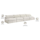 Meridian Cozy Cream Velvet Comfort Modular Armless Sofa IMAGE 7