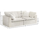 Meridian Cozy Cream Velvet Comfort Modular Sofa IMAGE 10