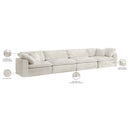 Meridian Cozy Cream Velvet Comfort Modular Sofa IMAGE 9