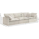 Meridian Cozy Cream Velvet Comfort Modular Sofa IMAGE 7