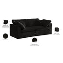 Meridian Cozy Black Velvet Comfort Modular Sofa IMAGE 9