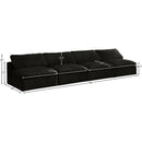 Meridian Cozy Black Velvet Comfort Modular Armless Sofa IMAGE 6