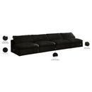 Meridian Cozy Black Velvet Comfort Modular Armless Sofa IMAGE 7