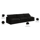 Meridian Cozy Black Velvet Comfort Modular Armless Sofa IMAGE 7