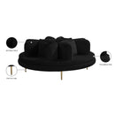 Meridian Circlet Black Velvet Round Sofa Settee IMAGE 10