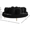 Meridian Circlet Black Velvet Round Sofa Settee IMAGE 9