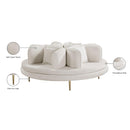 Meridian Circlet Cream Velvet Round Sofa Settee IMAGE 10