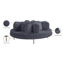 Meridian Circlet Grey Velvet Round Sofa Settee IMAGE 10