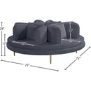 Meridian Circlet Grey Velvet Round Sofa Settee IMAGE 9