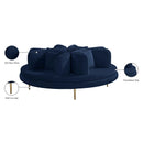 Meridian Circlet Navy Velvet Round Sofa Settee IMAGE 10