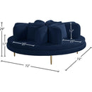 Meridian Circlet Navy Velvet Round Sofa Settee IMAGE 9