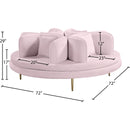 Meridian Circlet Pink Velvet Round Sofa Settee IMAGE 9