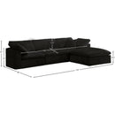 Meridian Cozy Black Velvet Comfort Modular Sectional IMAGE 11