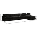 Meridian Cozy Black Velvet Comfort Modular Sectional IMAGE 11