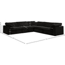 Meridian Cozy Black Velvet Comfort Modular Sectional IMAGE 7